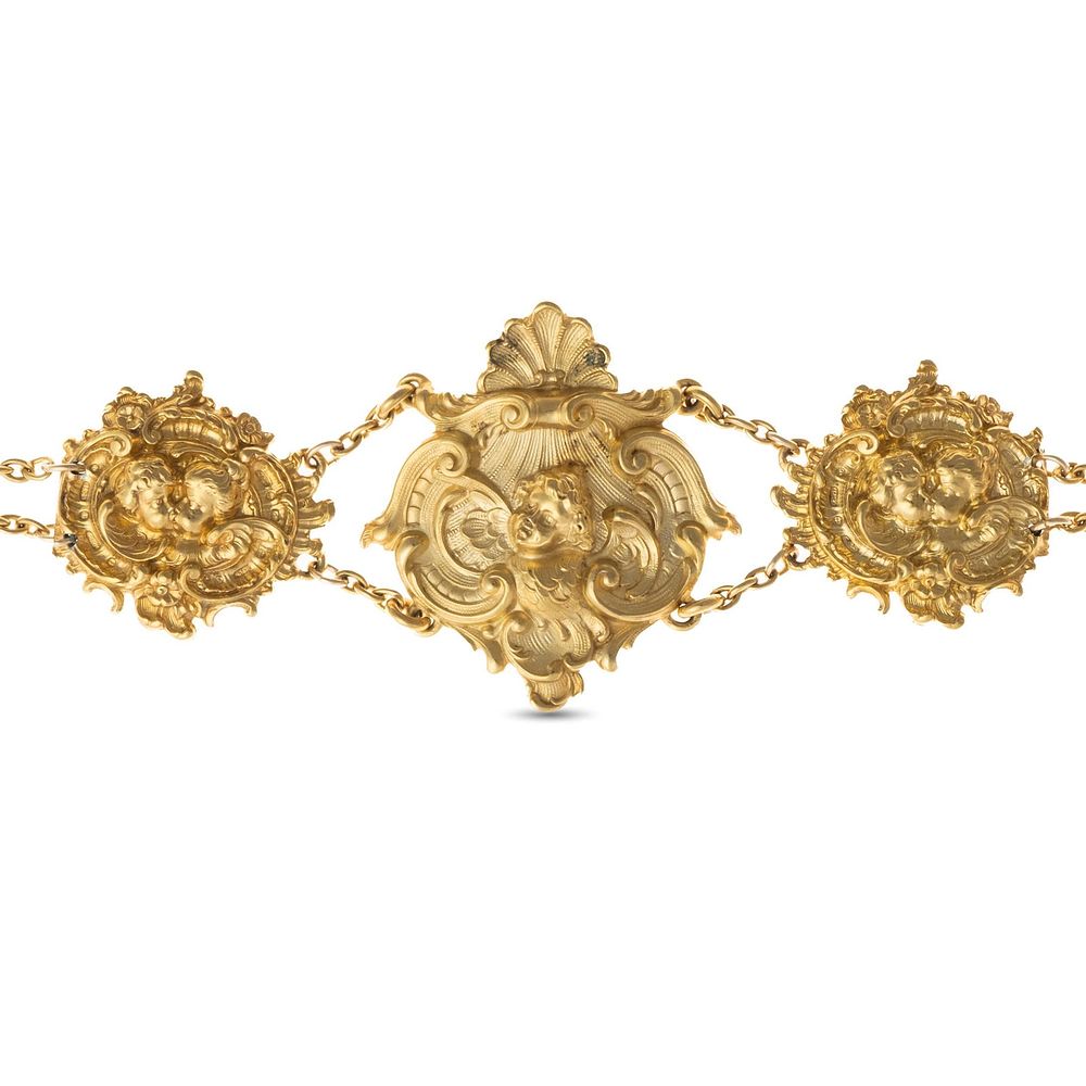 Lot 361: Victorian Silver Gilt Gold Bracelet Circa 1850