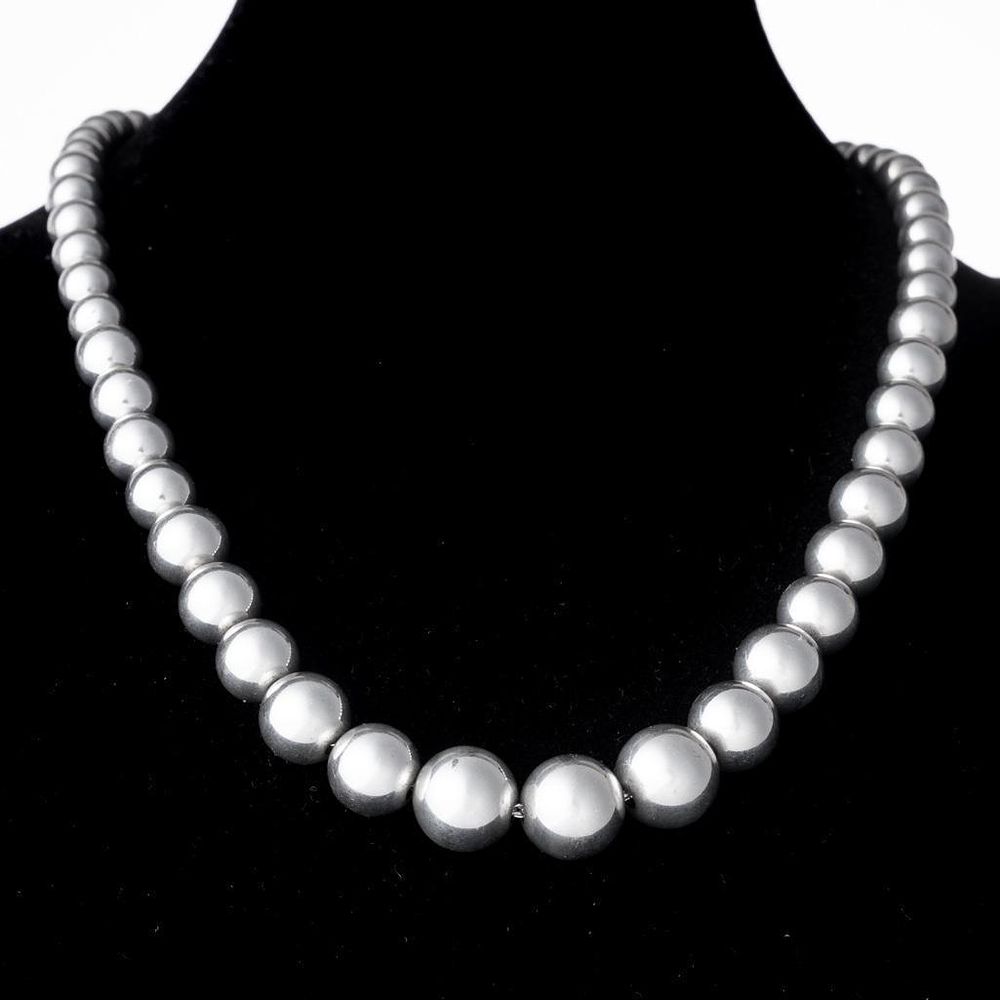 Lot 408: Signed Tiffany & Co sterling silver ball necklace