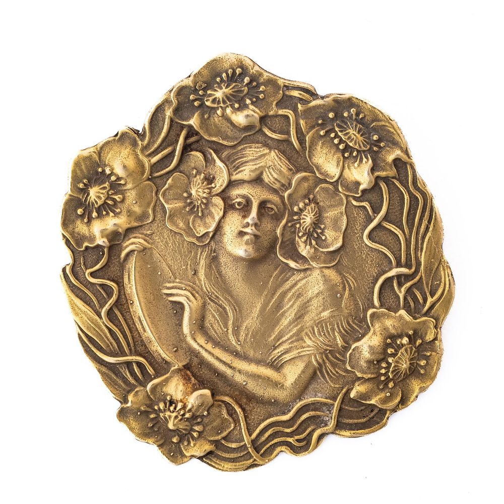 Lot 226: Art Nouveau Estate 14K Gold Brooch, Circa 1900
