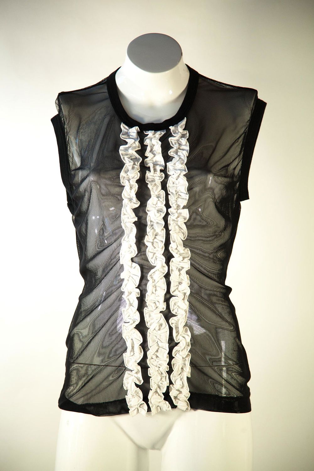 Lot 197: Richmond Mesh Tuxedo Ruffle Top