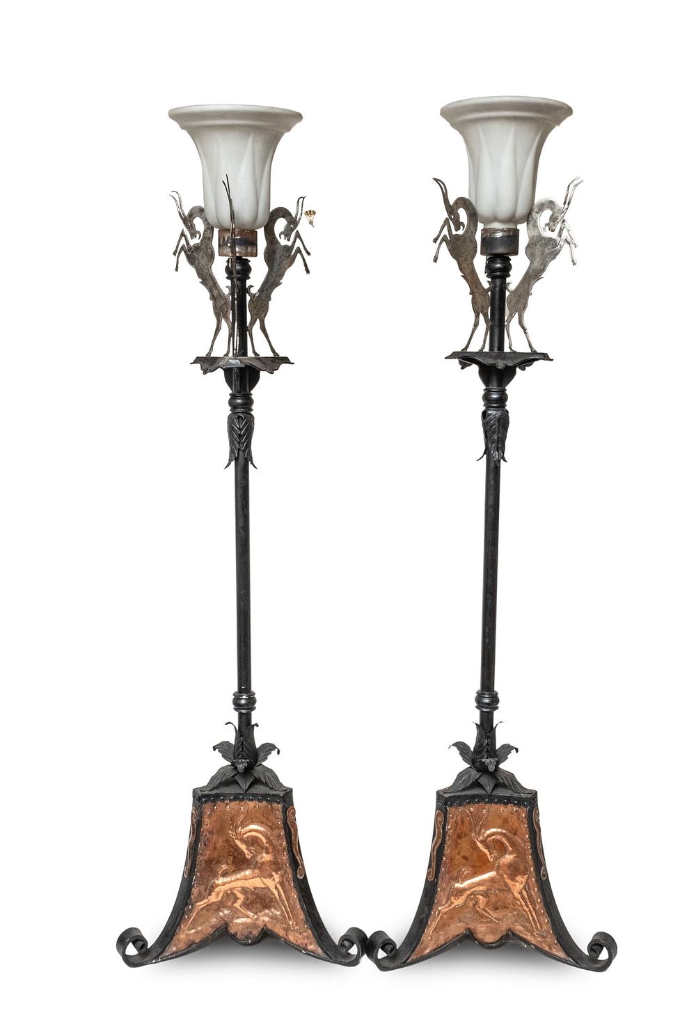 Lot 206: Exceptional William Hunt Diederich Pair of Torchieres
