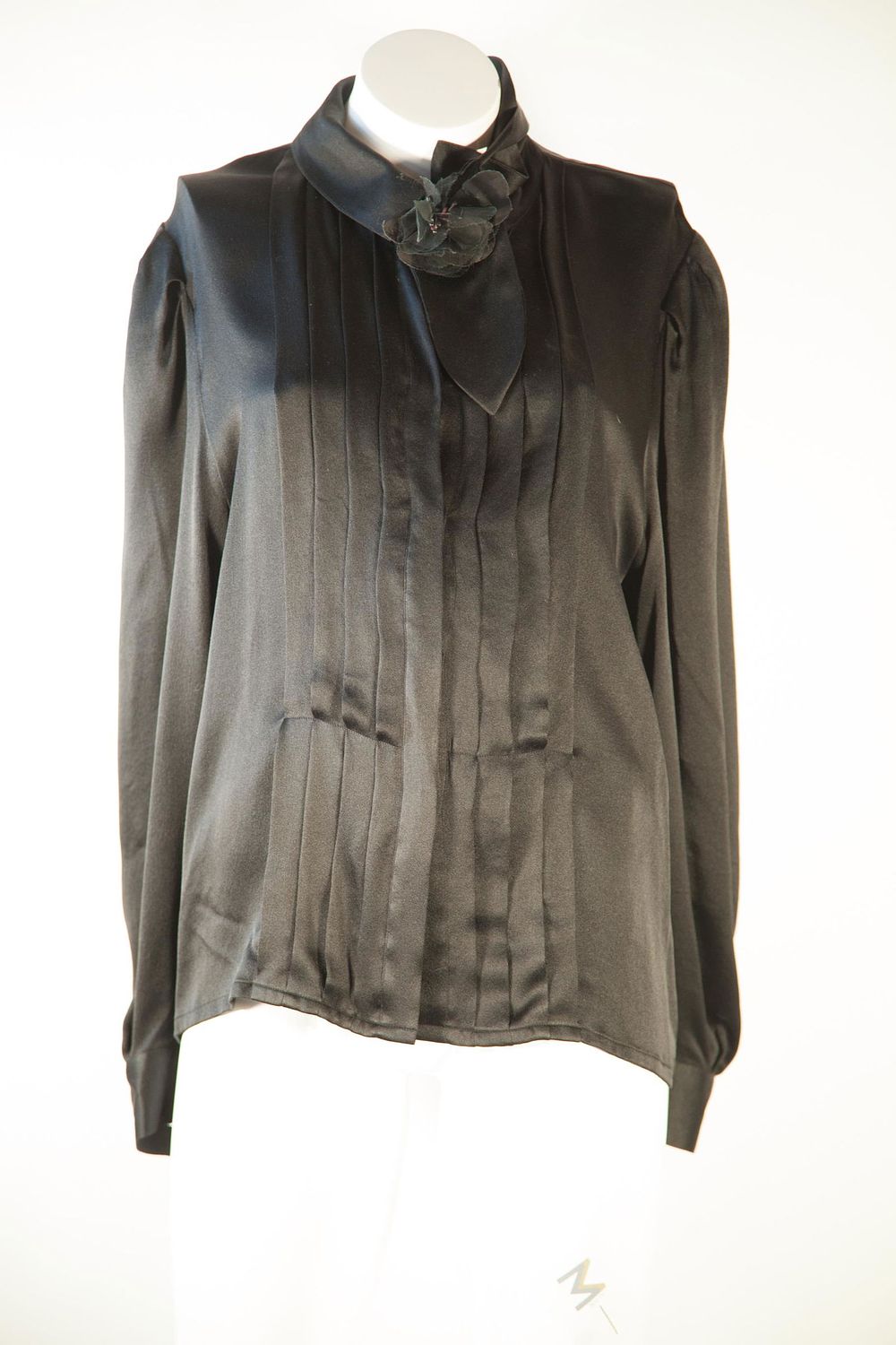 Lot 253: Isa Weg Silk Black Blouse with Cravat