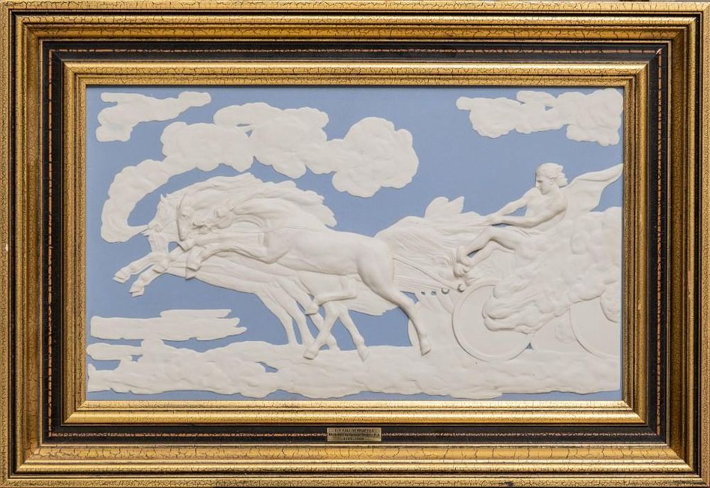Lot 396: Large Wedgwood Plaque, mythologic scene based on 'The Fall of Phaeton',by George Stubbs