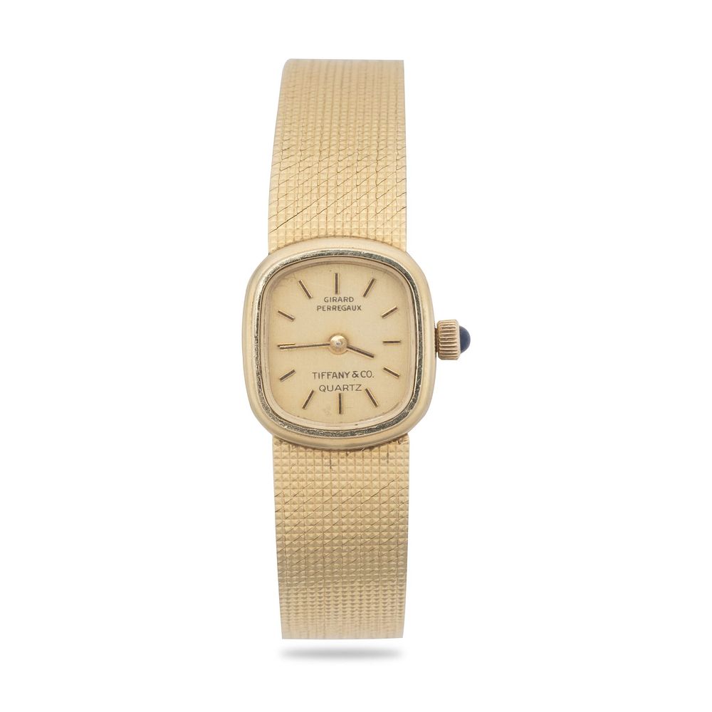 Lot 175: Tiffany and Co. 14k Gold Wrist Watch with Girard Perregaux Movement