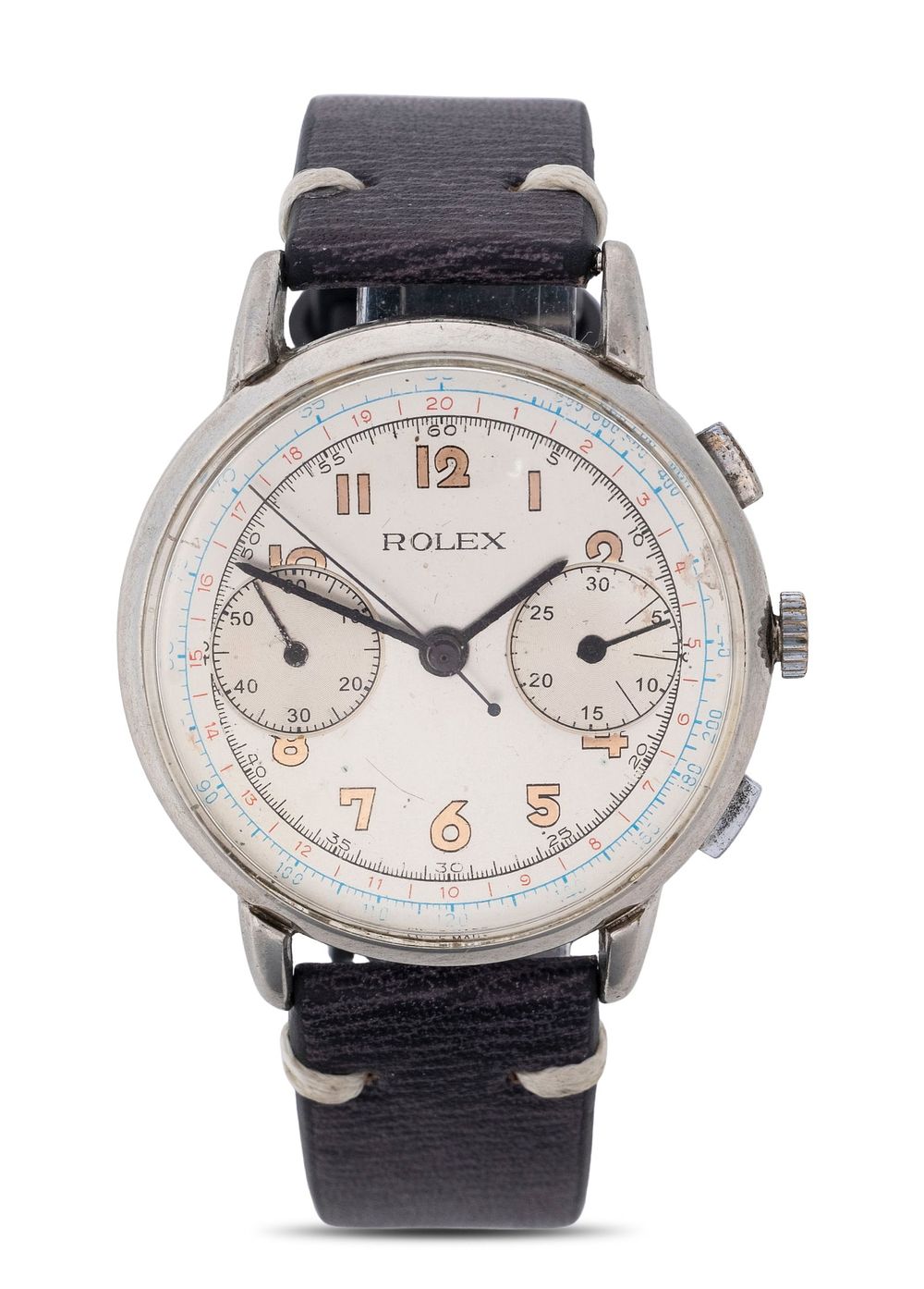 Lot 180: Rolex Reference 2508 WWII Military Chronograph Wristwatch, Circa 1930's