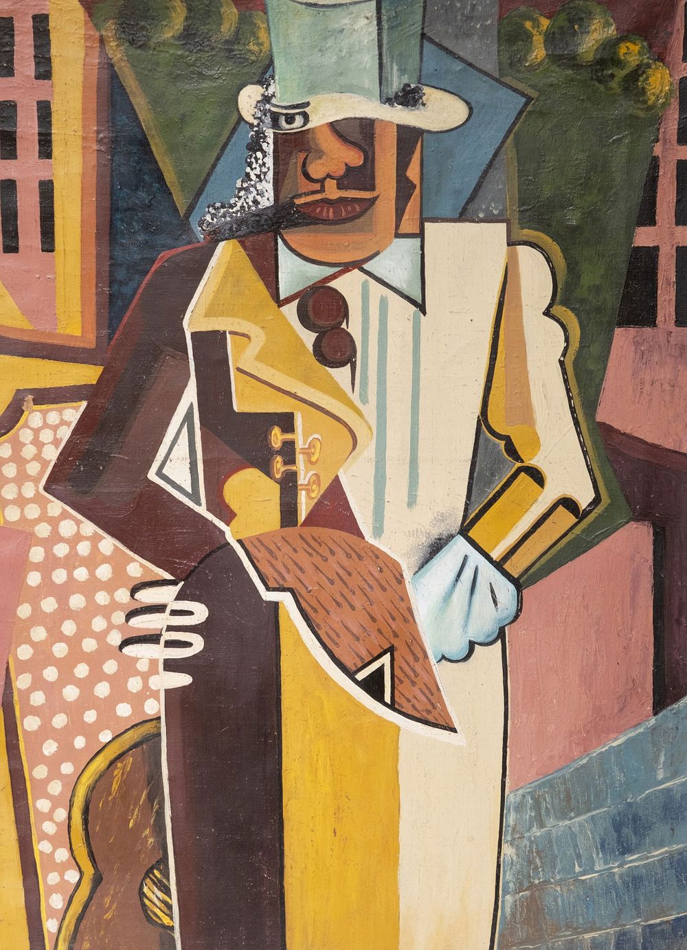 Lot 196: MYSTERY ARTIST LARGE Cubist Oil on Canvas Painting