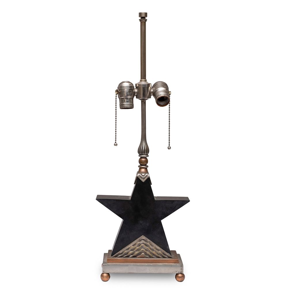 Lot 229: Crest Art Deco Star Shape bronze Lamp Base