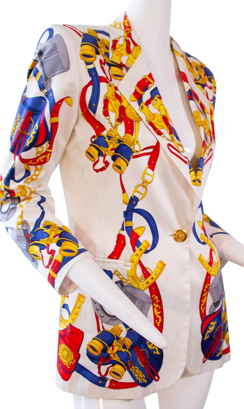 Lot 240: Escada by Margaretha Ley "Lucky" Blazer, 100% Cotton, Made in Germany, Size 34