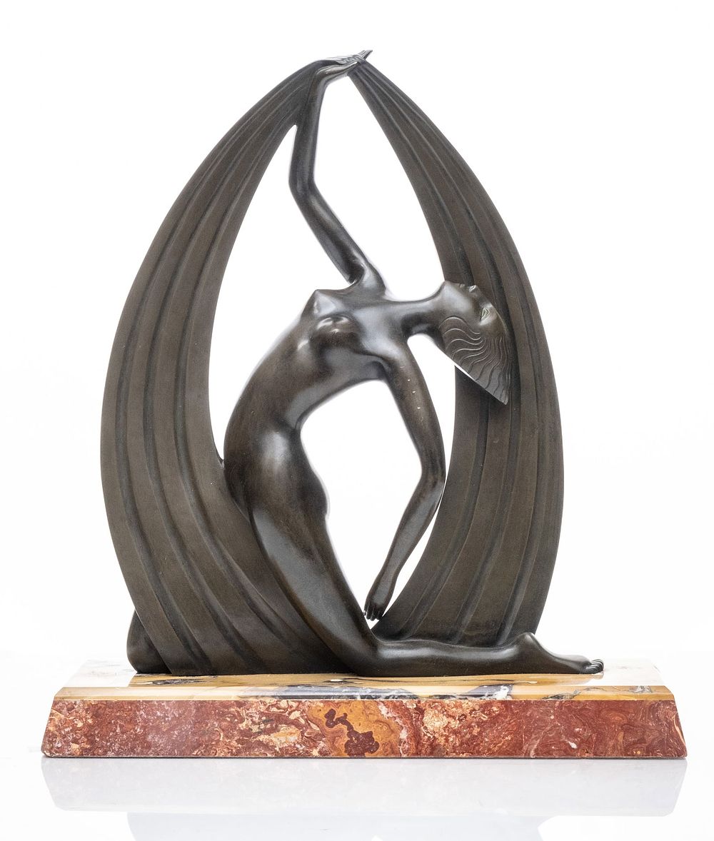 Lot 250: Signed "Chiparus" Art Deco Bronze Sculpture Attributed to Dimitri Chiparus