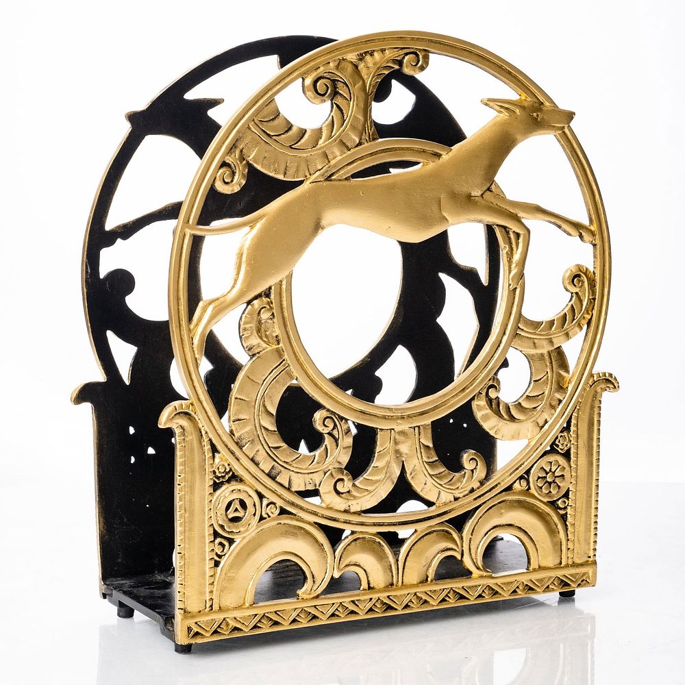 Lot 256: 1930's Cast Art Deco Grey hound magazine rack
