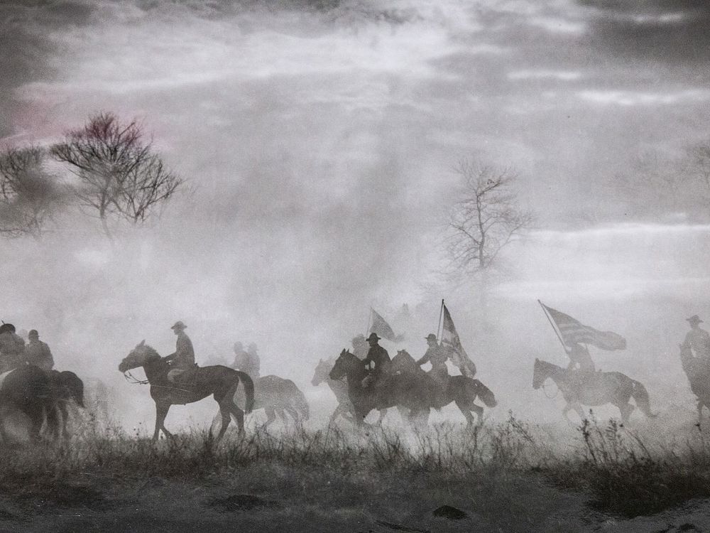 Lot 269: Signed A. Aubrey Bodine, 'Early Morning Charge'. Gelatin Silver Photography Print