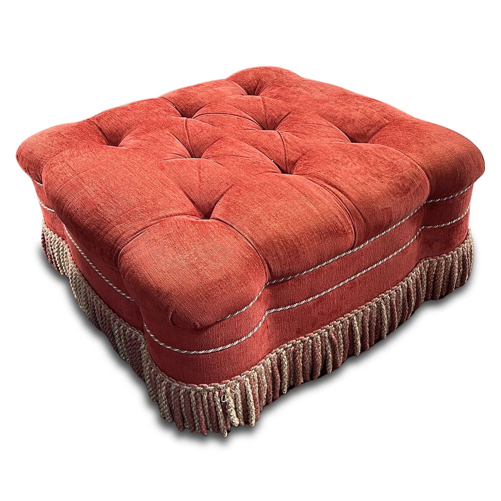 Lot 284: Brunschwig and Fils Oversized Ottoman 18"H x 33" Squared