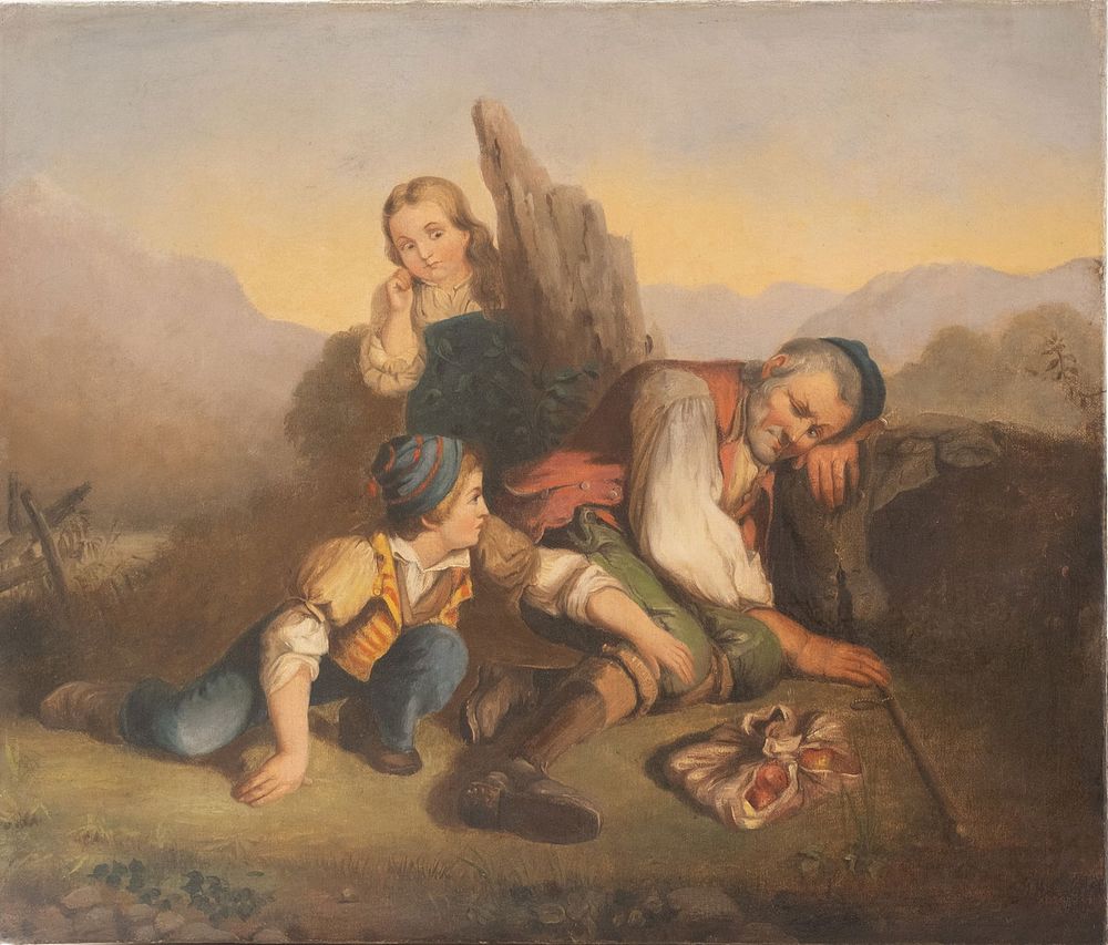 Lot 362: Mystery Artist: Signed Antique 19th century Oil on Canvas finely executed depicting mischievous