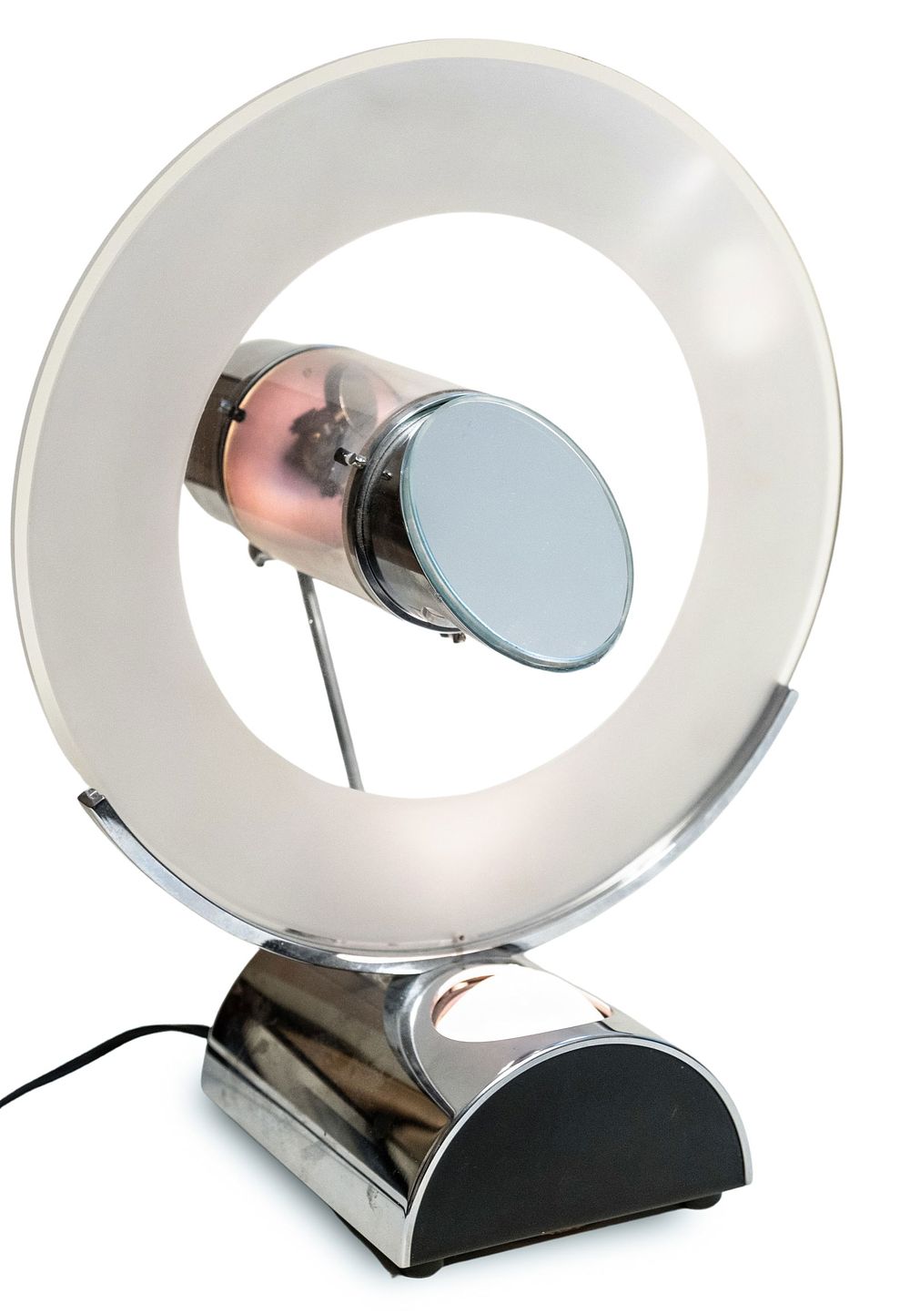Lot 394: Jerome Simon "Design in Time and Light" light-beam projection Clock 14"H x 11"W x 9"D