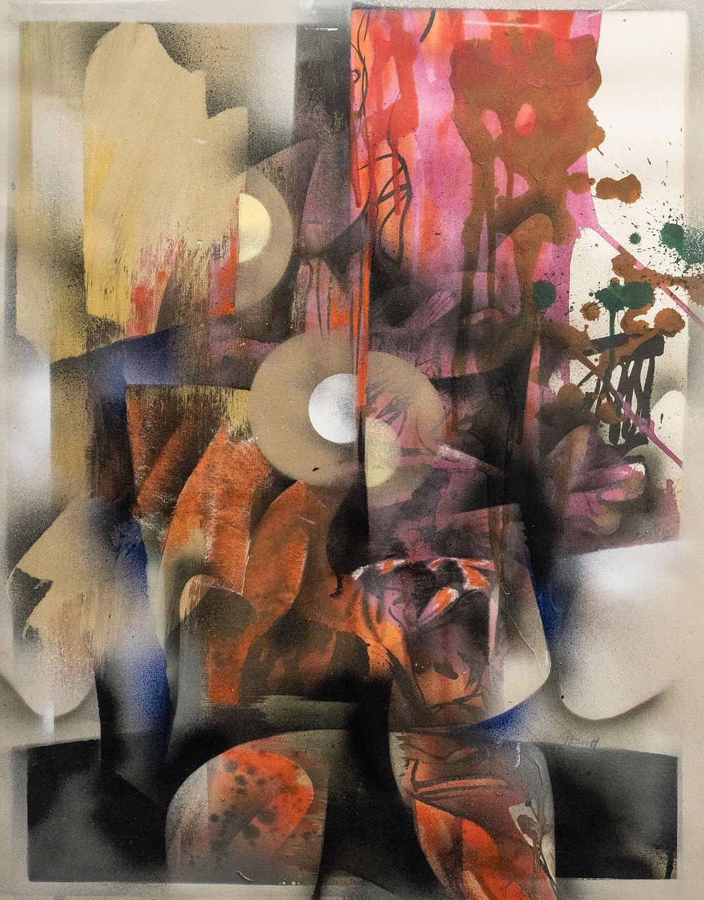 Lot 467: Signed Abstract Silkscreen Art Attributed to Genevieve Mortensen