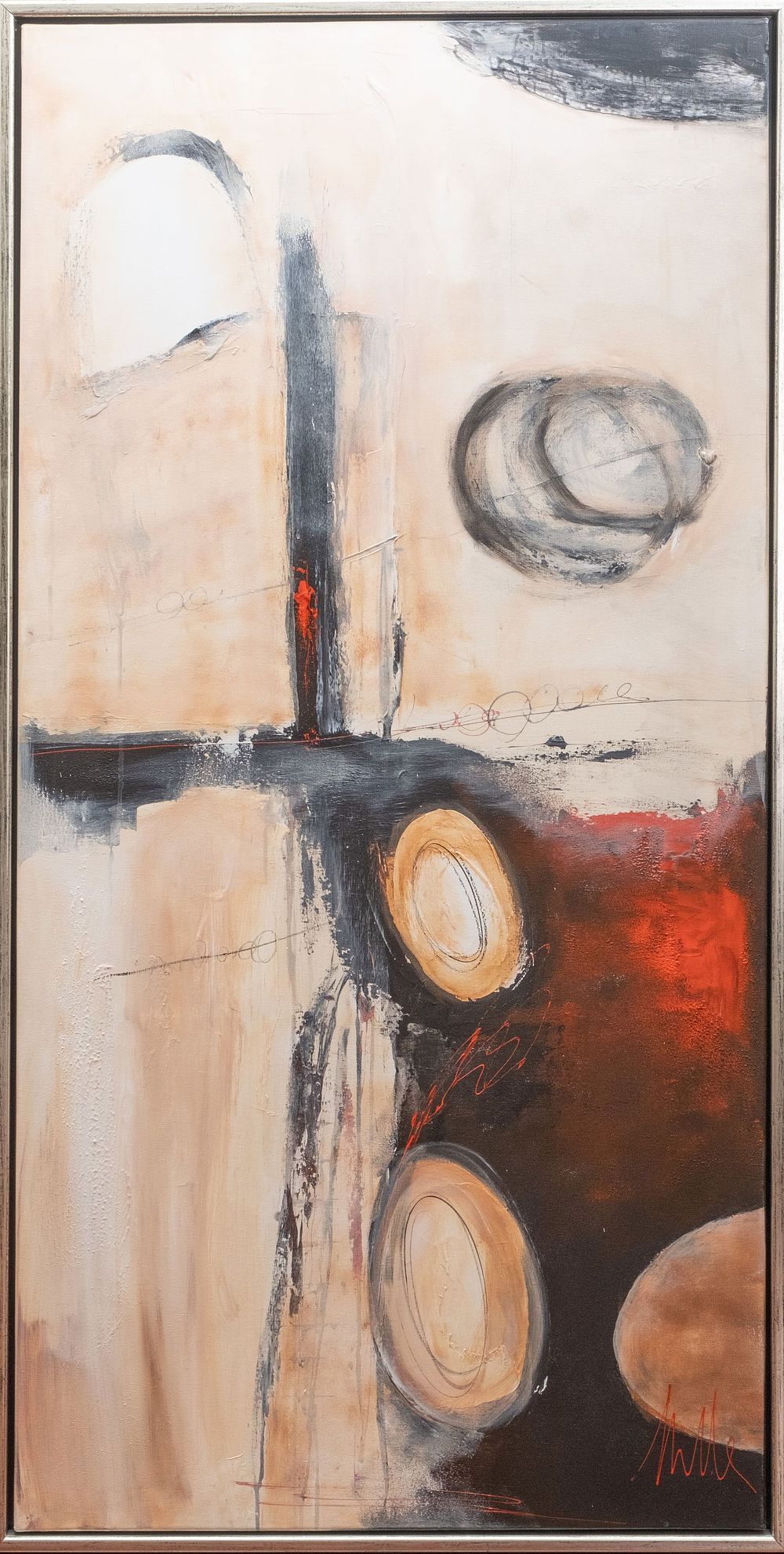 Lot 469: Signed Milla Oil On Canvas Abstract Painting