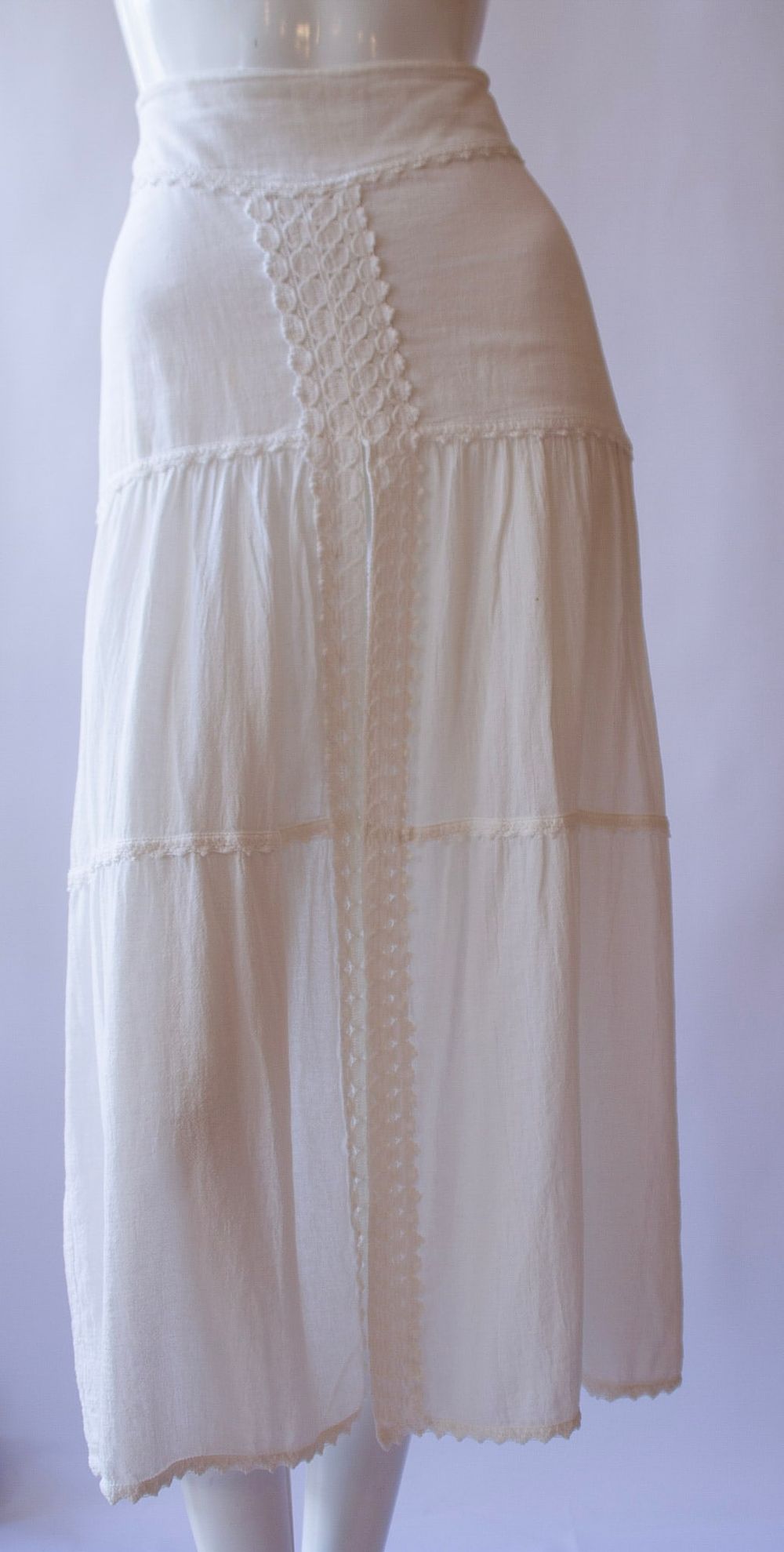 Lot 484: 100% Cotton, Made in Peru, White Maxi Skirt with Slit