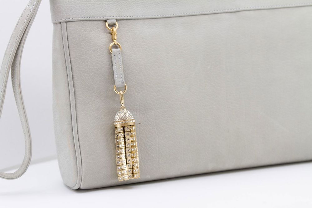 Lot 589: Saint John Soft Blue Suede Leather Clutch