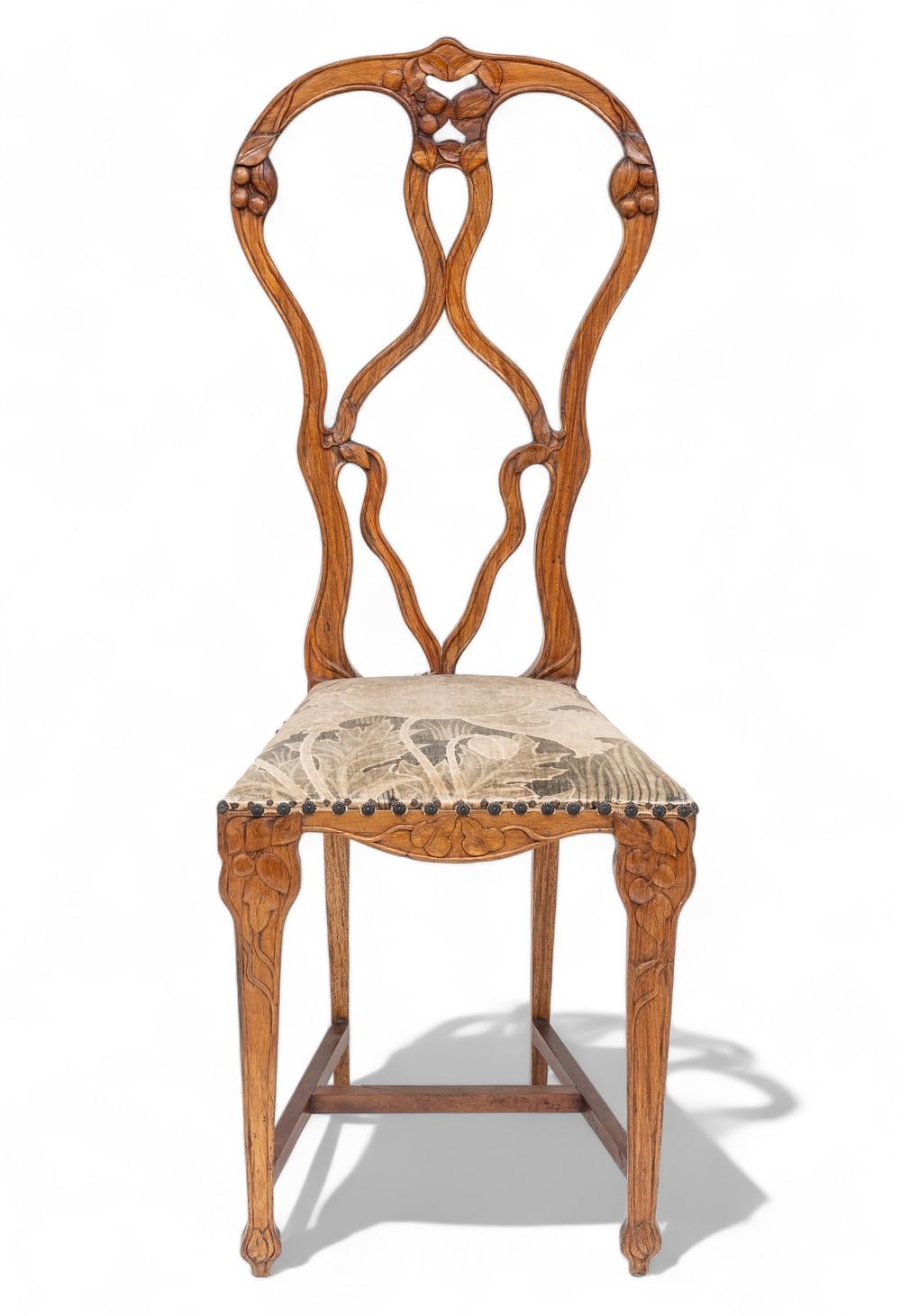 Lot 152: Exceptional Art Nouveau fruit carved side Chair
