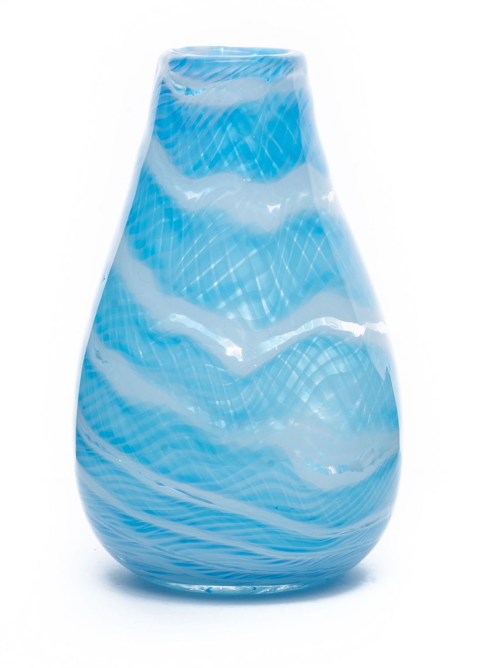 Lot 182: Venetian Murano Glass Blue and White Vase