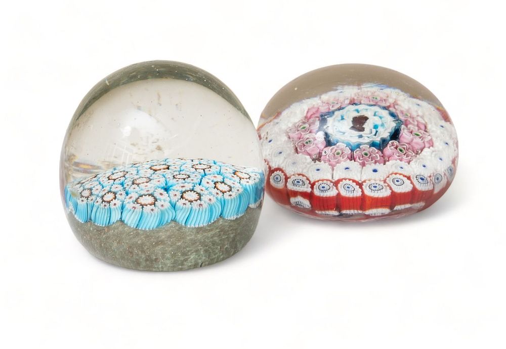 Lot 185: A Pair of Handblown Millefiori Paperweights
