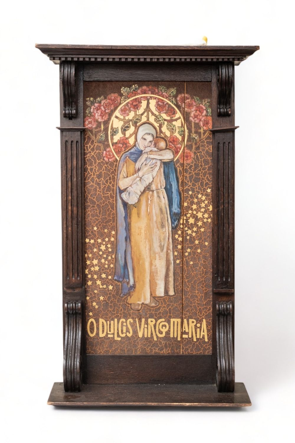 Lot 295: Jugenstil, Exceptional Virgin Maria Art Nouveau Painting on Panel, This exceptional Art Nouveau