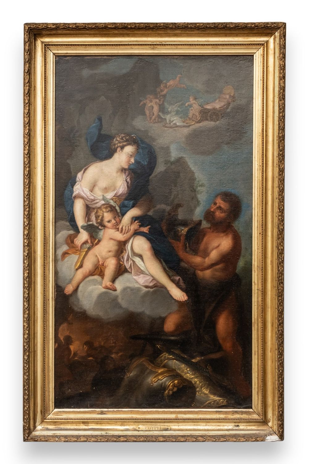 Lot 363: Charles-Antoine Coypel 18tt Cent. Oil on Canvas Painting labeled on verso