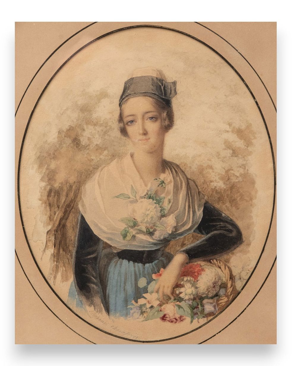 Lot 225: 19th Century Signed Watercolor Painting