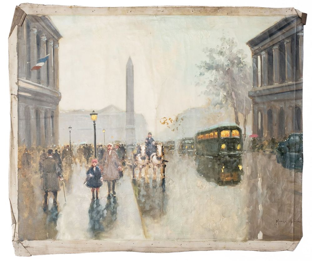 Lot 265: Signed Andre Gisson Oil On Canvas Painting, Unframed