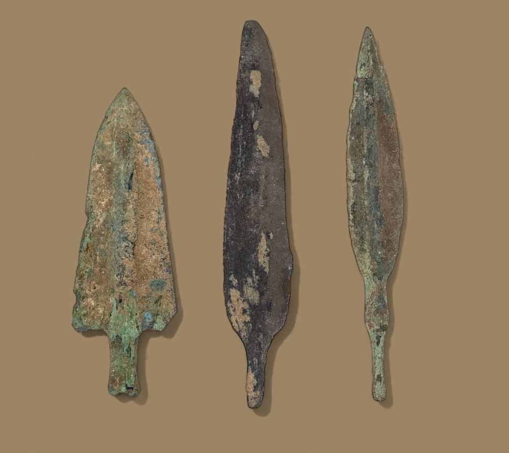 Lot 355: Group of Antique Bronze Spears (3)