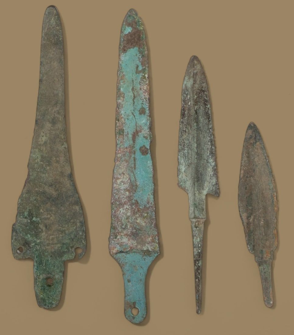 Lot 356: Group of Antique Bronze Spears (4)