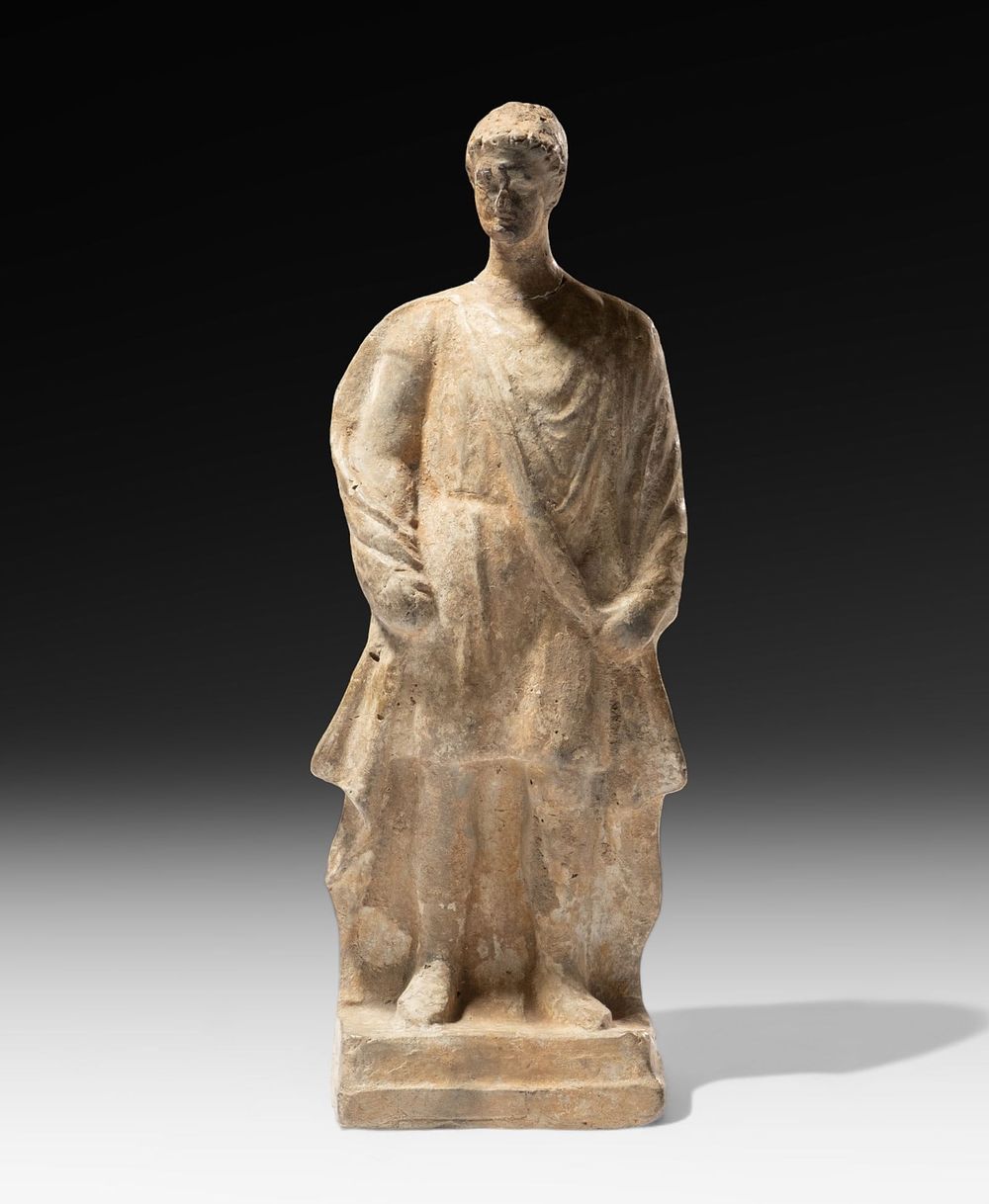 Lot 360: Greek Boeotian Terracotta Figure Of A Young Man, 4th to 3rd Century BCE
