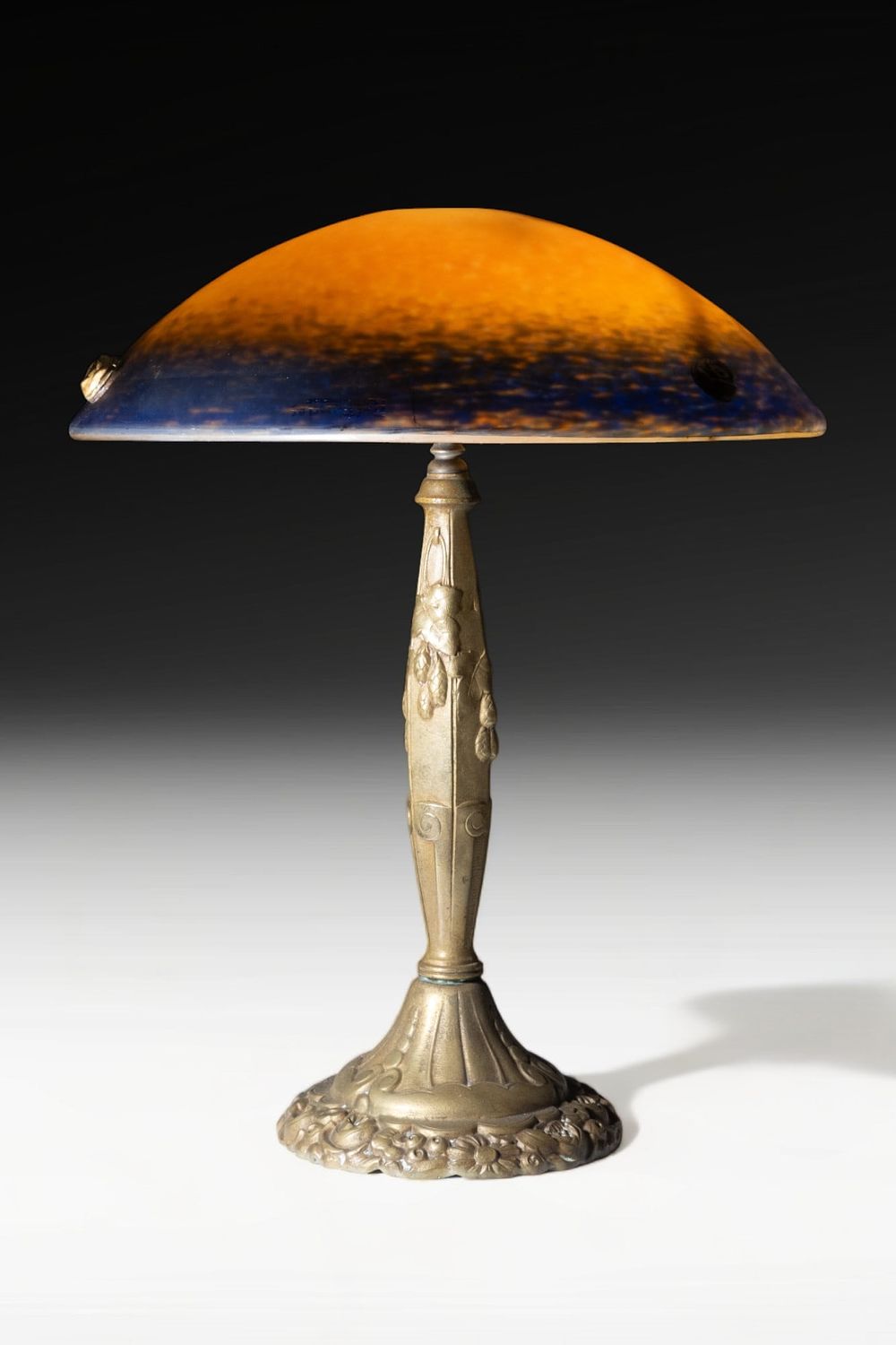 Lot 439: Signed Cristalleries Rethondes Art Nouveau Table Lamps, Circa 1900