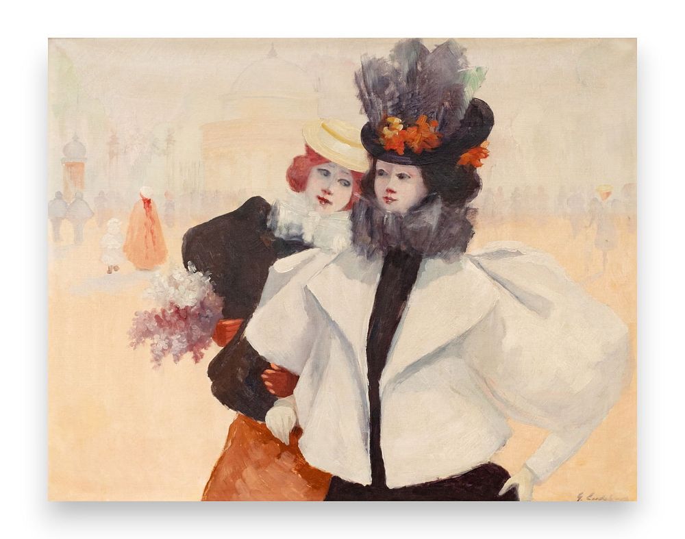 Lot 468: Signed Georges Luckhart Oil on Canvas Painting