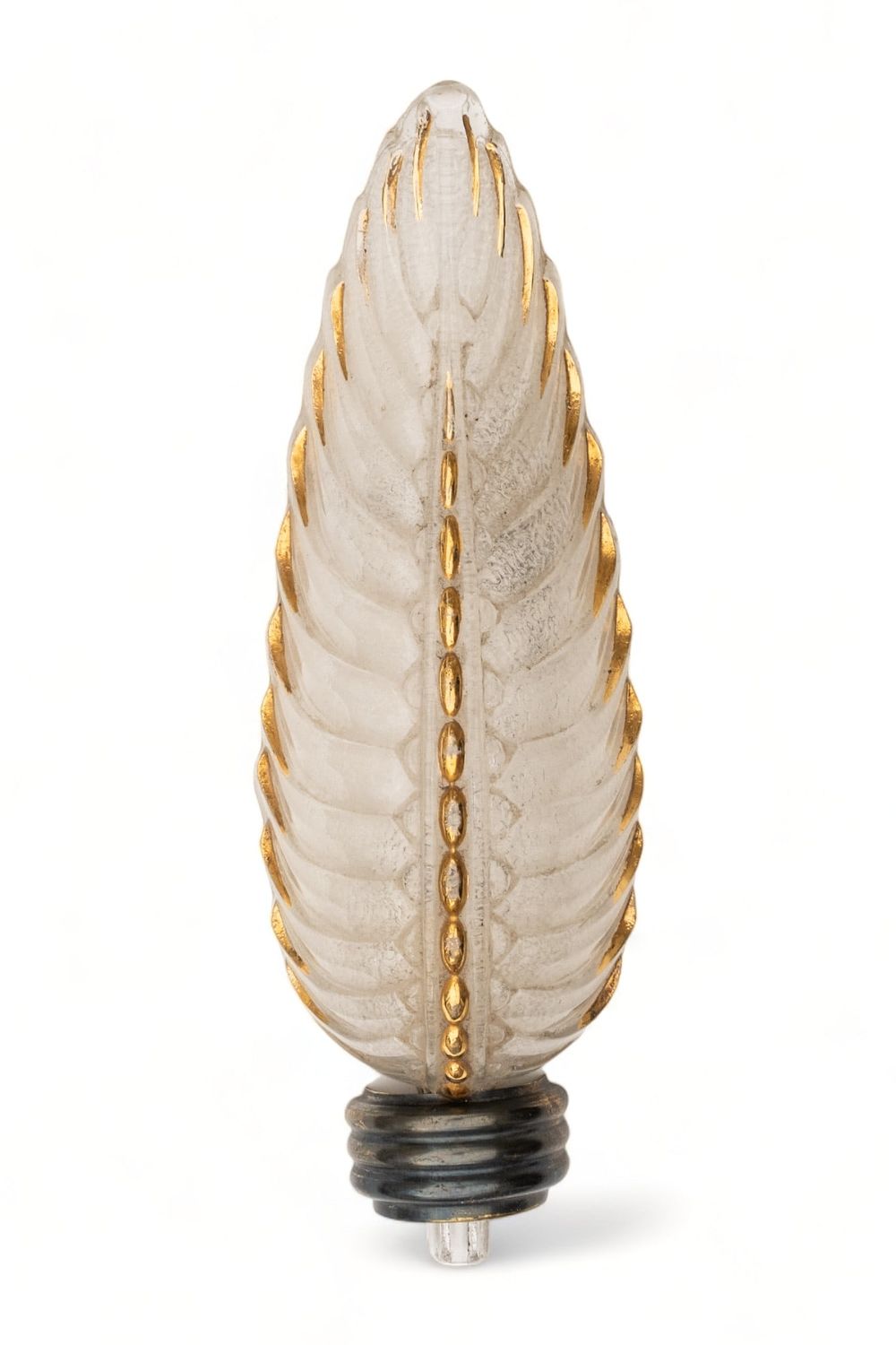 Lot 290: Signed Ezan, French Mid Century Art Glass and Bronze Sconce