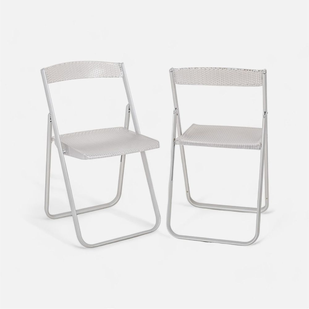 Lot 76: Alberto Media For Kartell (Pair) Honeycomb Modern Design Folding Conference Or Dining Chairs