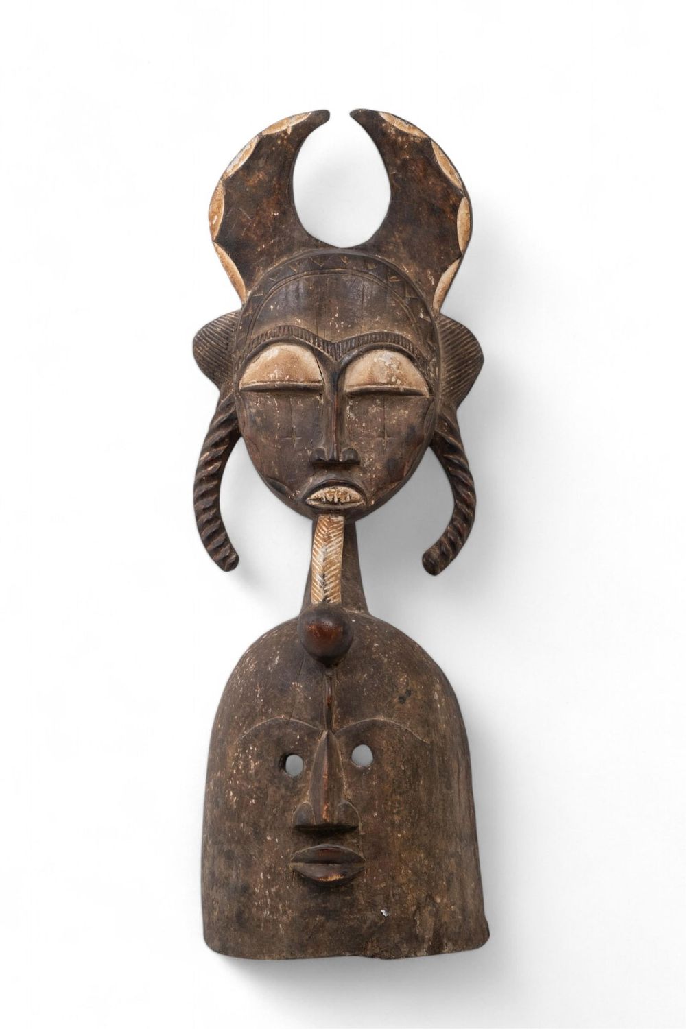 Lot 80: Older Large Wooden Carved Unusual African Ritual Mask
