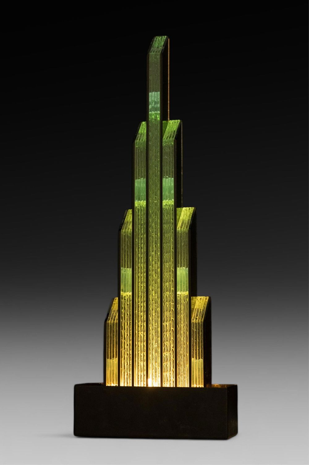 Lot 106: Signed Mid Century Layered Glass Sculpture