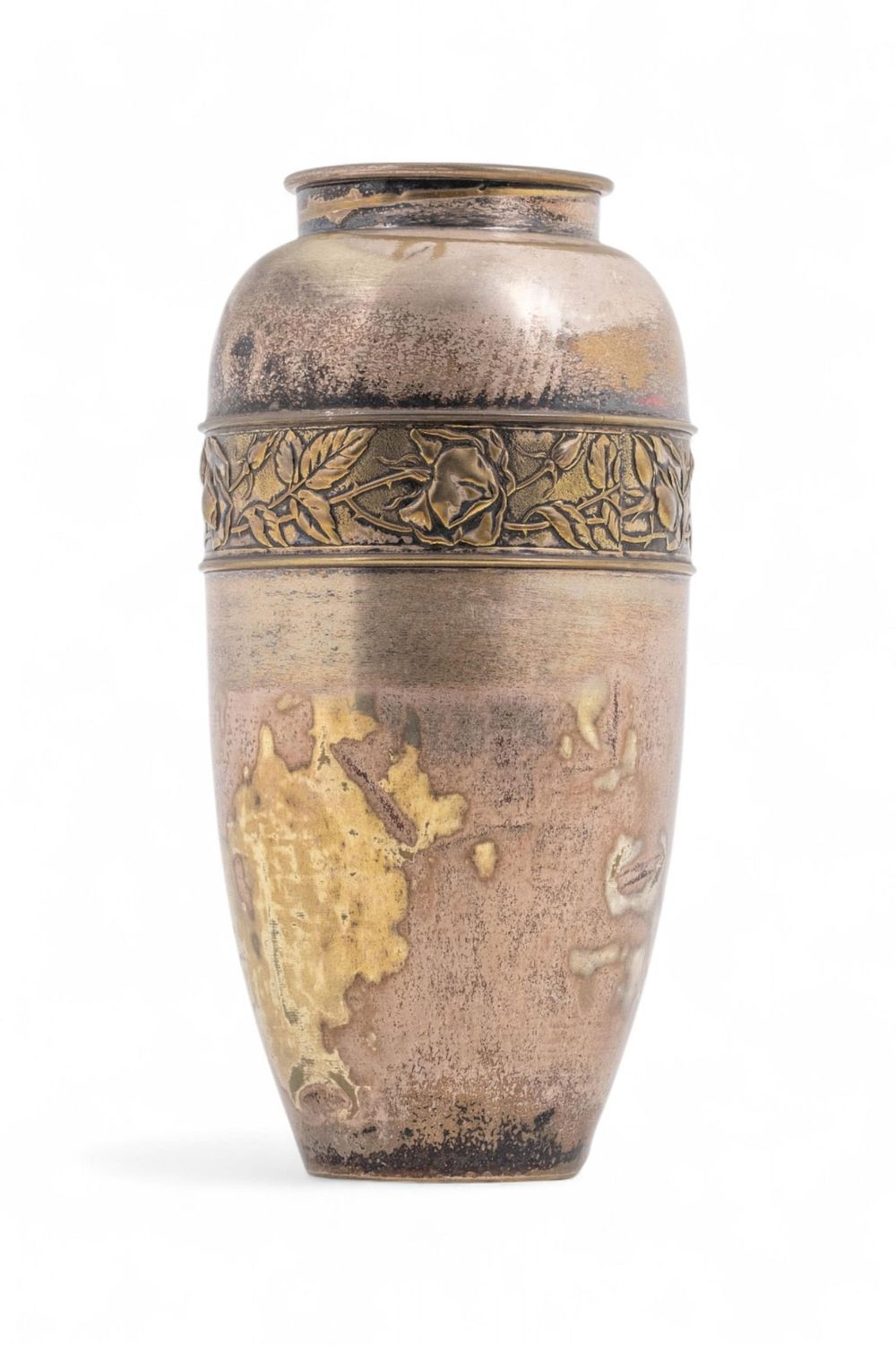 Lot 118: Silver-Plated Over Copper Art Nouveau Vase
