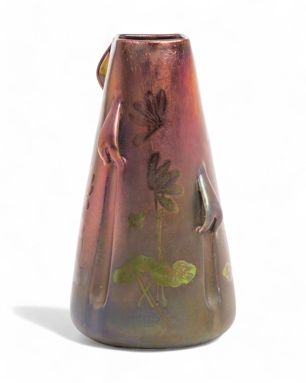 Lot 121: Handled Iridescent Massier Vase