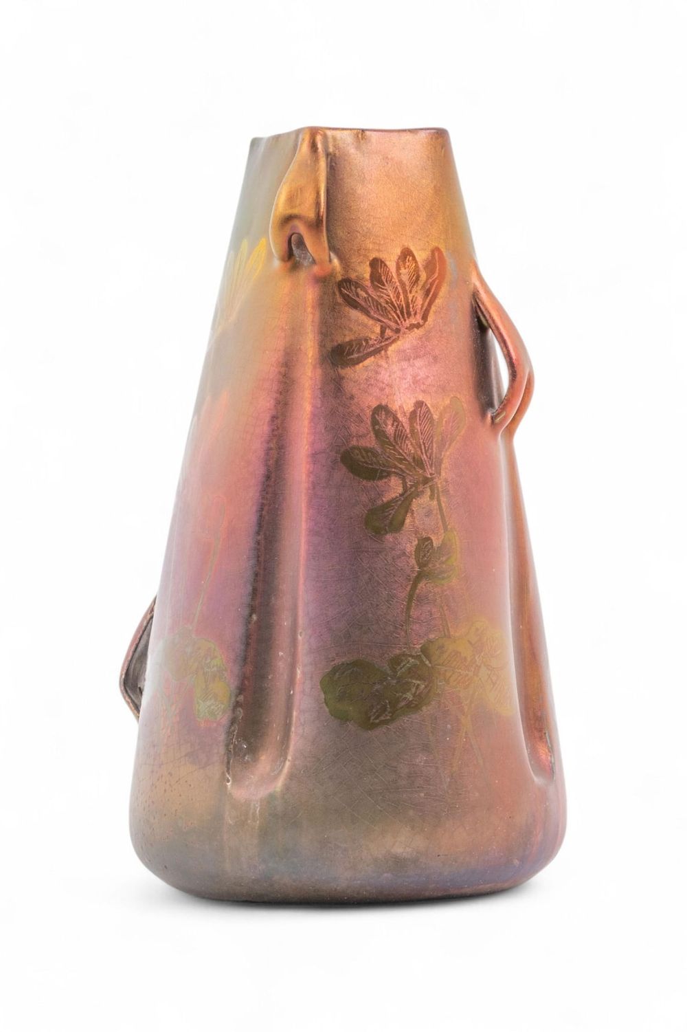 Lot 122: Handled Iridescent Massier Vase