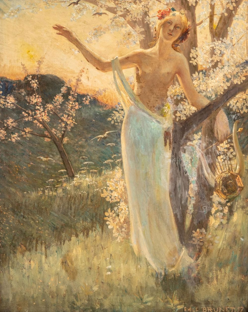 Lot 252: Emile Brunet, Oil on Canvas Painting, Signed, Dated 1897