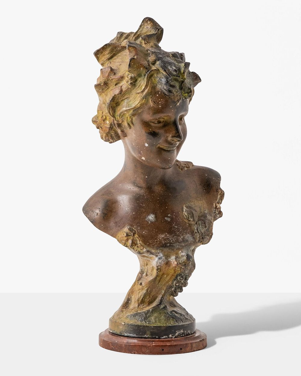 Lot 260: Pedro Ramon Jose Rigual Bronze Bust of a Woman on Marble Base, Signed