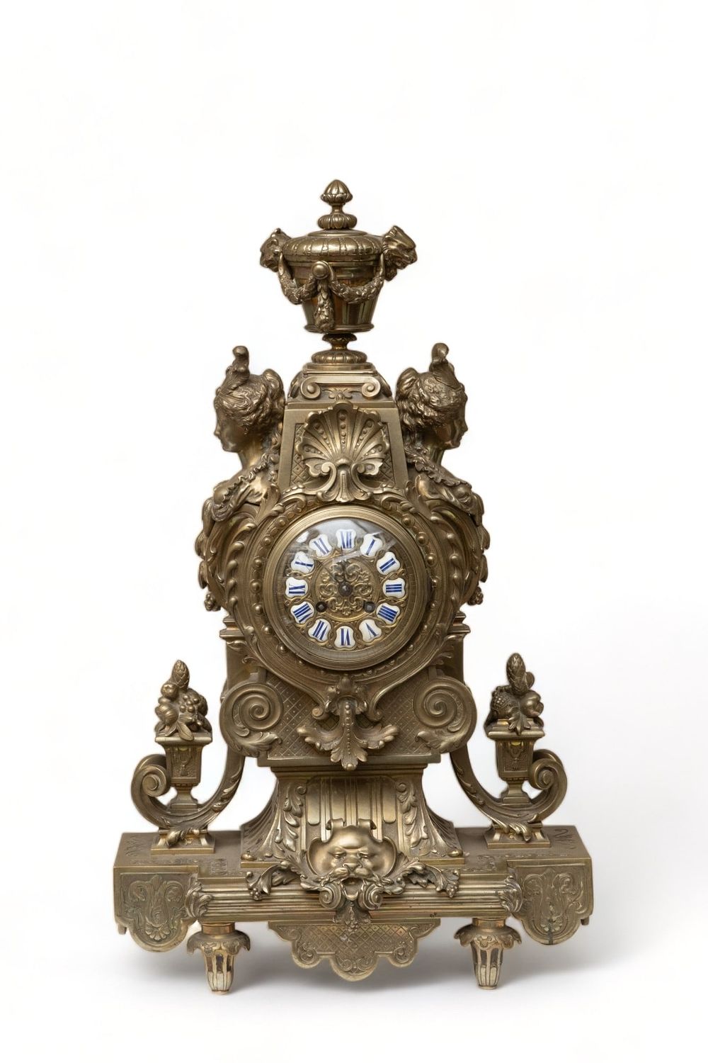 Lot 271: Tall French Louis XV Bronze Baroque Clock, 19th Century w pendulum