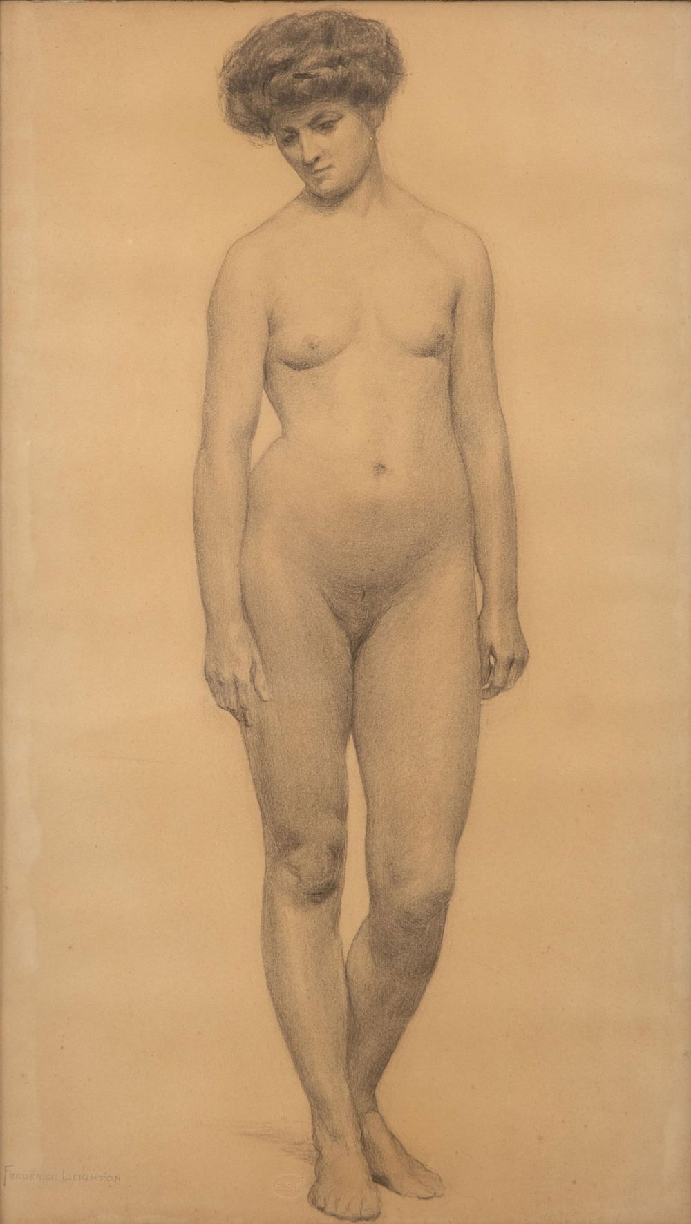 Lot 396: Lord Frederic Leighton Pencil Figure Study of a Young Woman, 19th Century