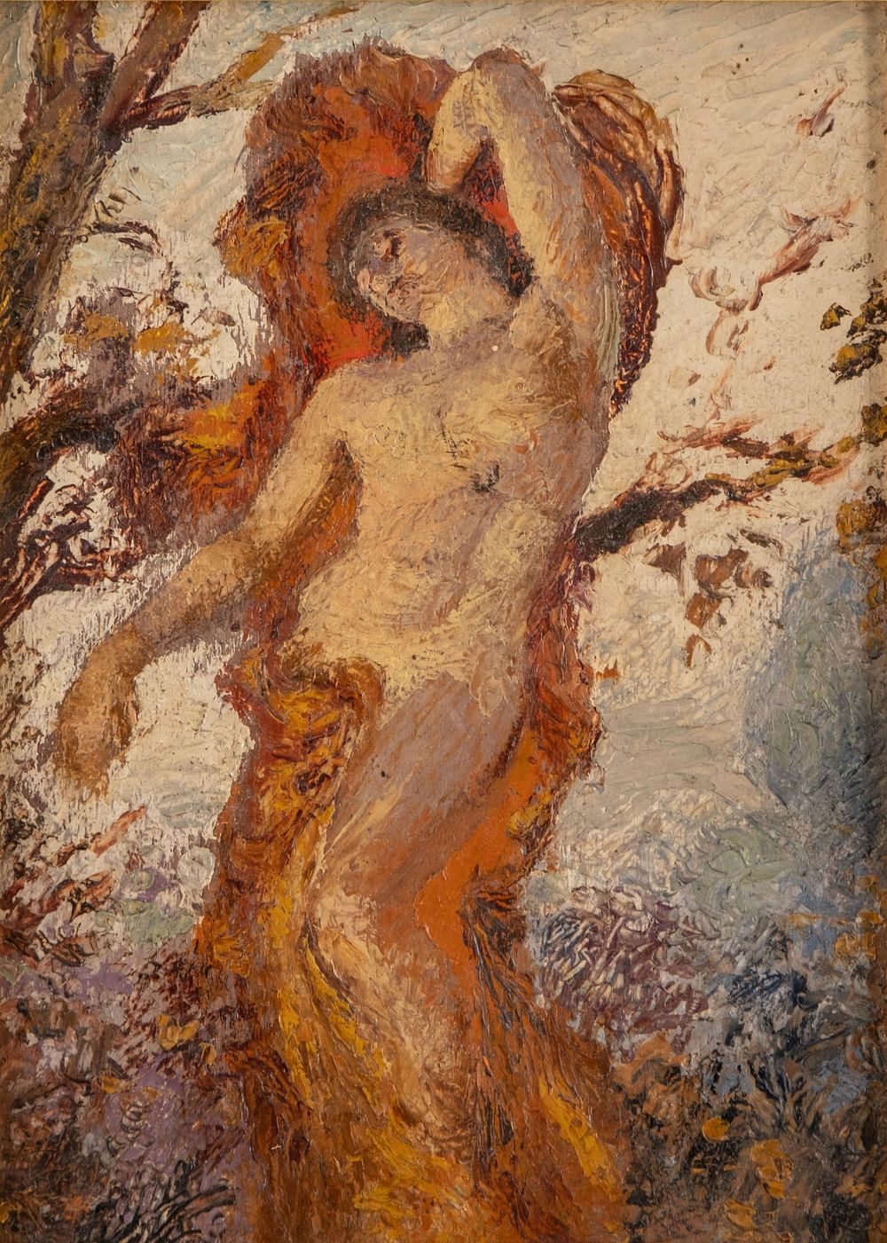 Lot 440: Mystery Artist: Double Sided Art Nouveau Oil on Panel Painting, Circa 1900