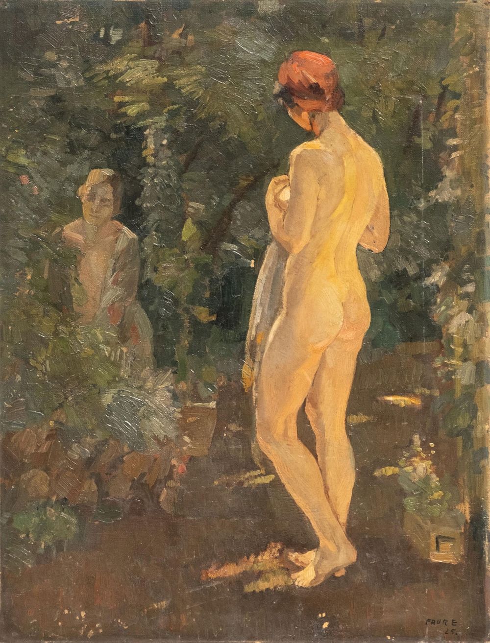 Lot 442: Amandus Faure 1925 Signed Secession Art Nouveau Oil on Canvas Painting