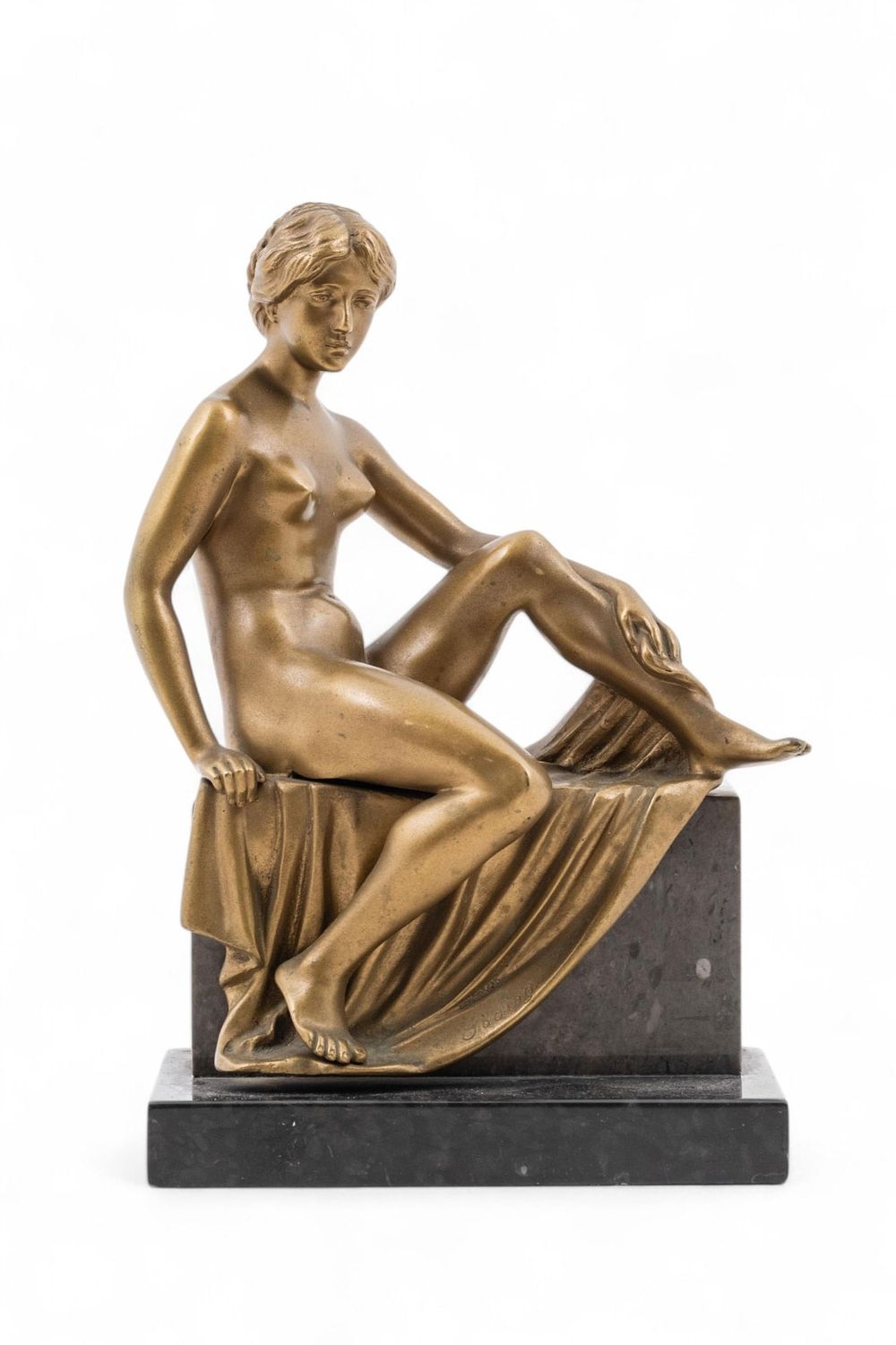 Lot 456: C.A. Soding Art nouveau, Jugendstil Patinated Bronze Sculpture, Signed