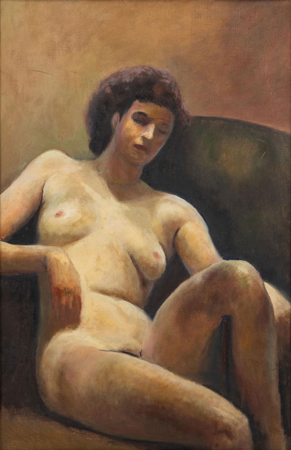 Lot 491: Guy Pene du Bois Oil on Canvas Painting, 20th Century, Gallery Label