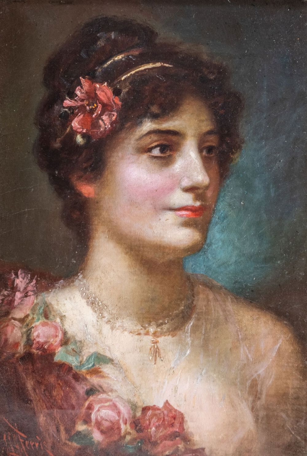 Lot 523: Jean Leon Gerome Ferris signed Signed Oil On Canvas Painting, 19th Century
